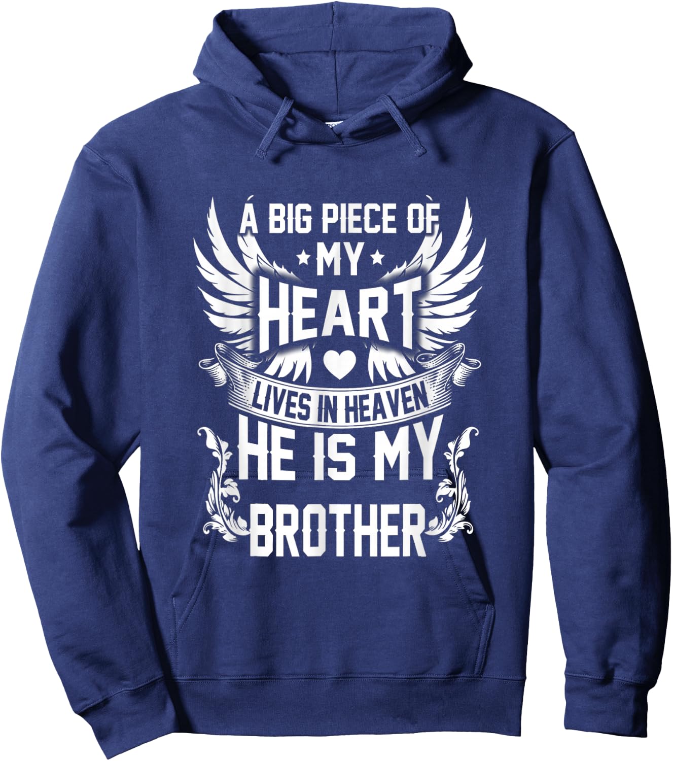 Brother My Angel Shirt in Memory of Brother in Heaven Hoodie - Hoodie | Navy