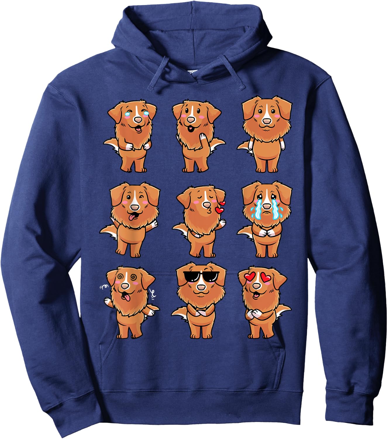 Thembtollermal Nova Scotia Duck Tolling Retriever Dog Emotions Hoodie - Hoodie | Navy