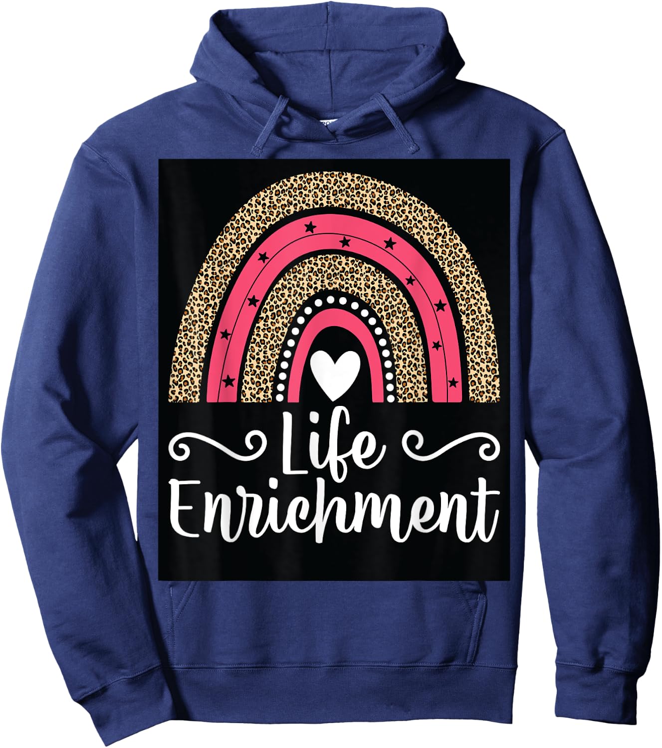 Life Enrichment Coordinator Rainbow Activity Director Gifts Hoodie - Hoodie | Navy