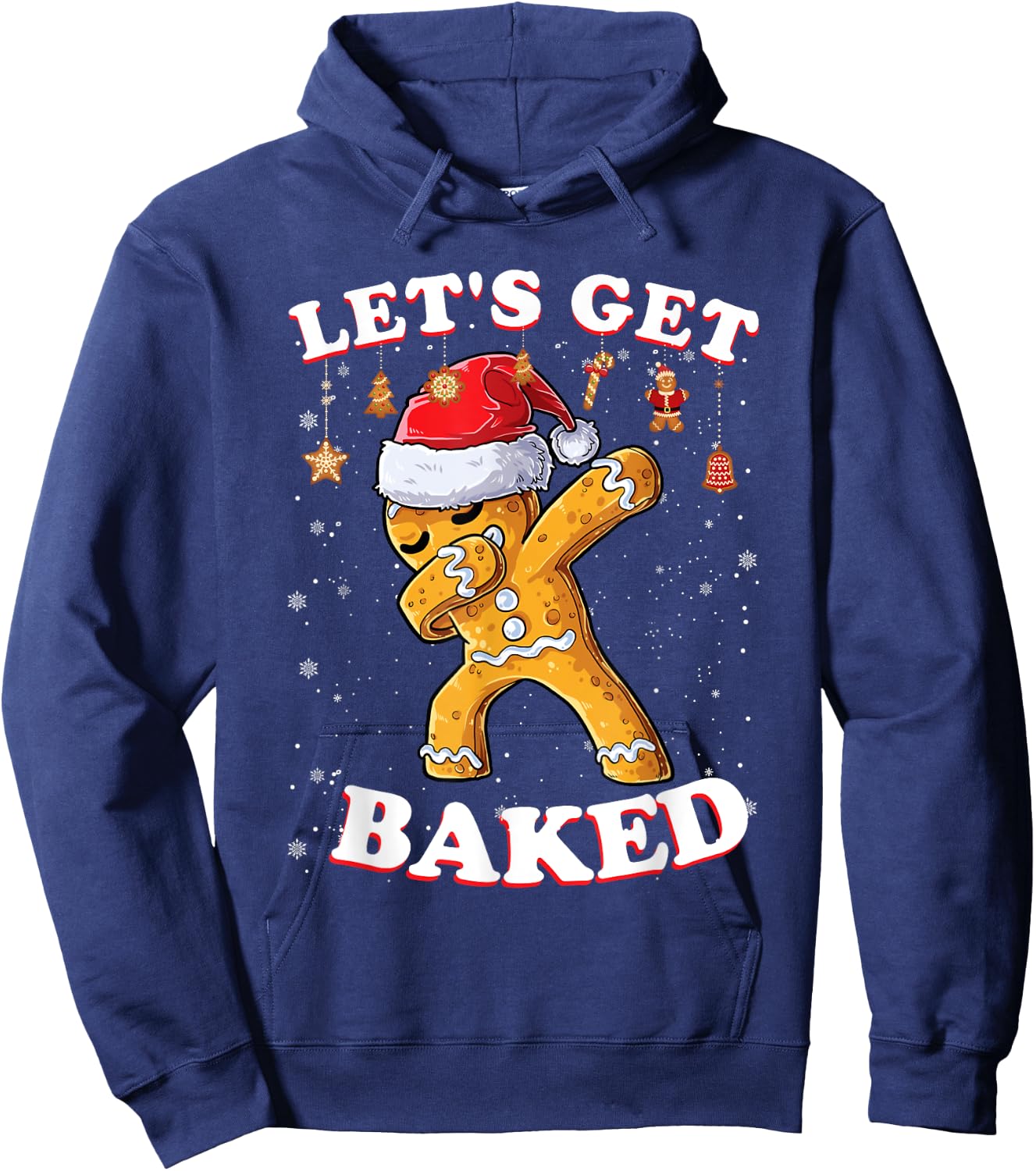 Let's Get Baked Gingerbread Christmas Cookie Baking Team Hoodie - Hoodie | Navy