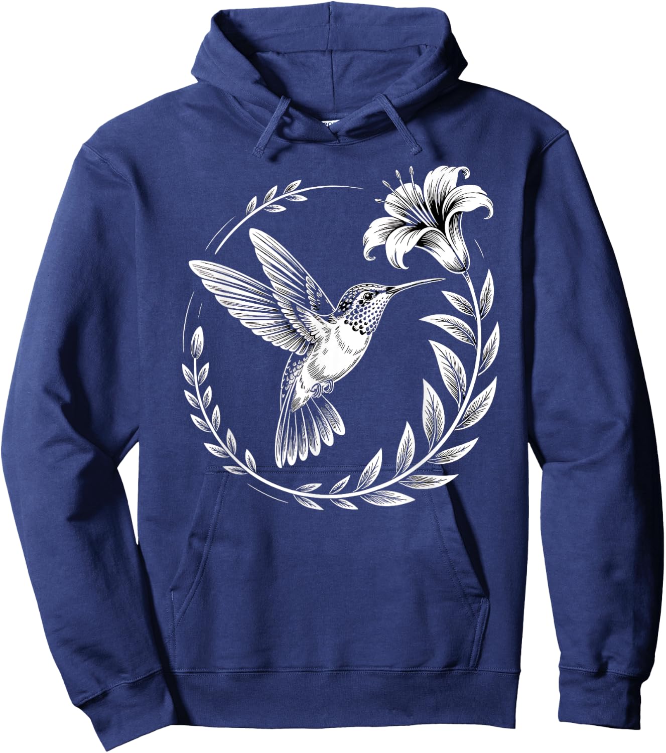 Hummingbird Flowers Art Birds Lovers Women Kids Hoodie - Hoodie | Navy