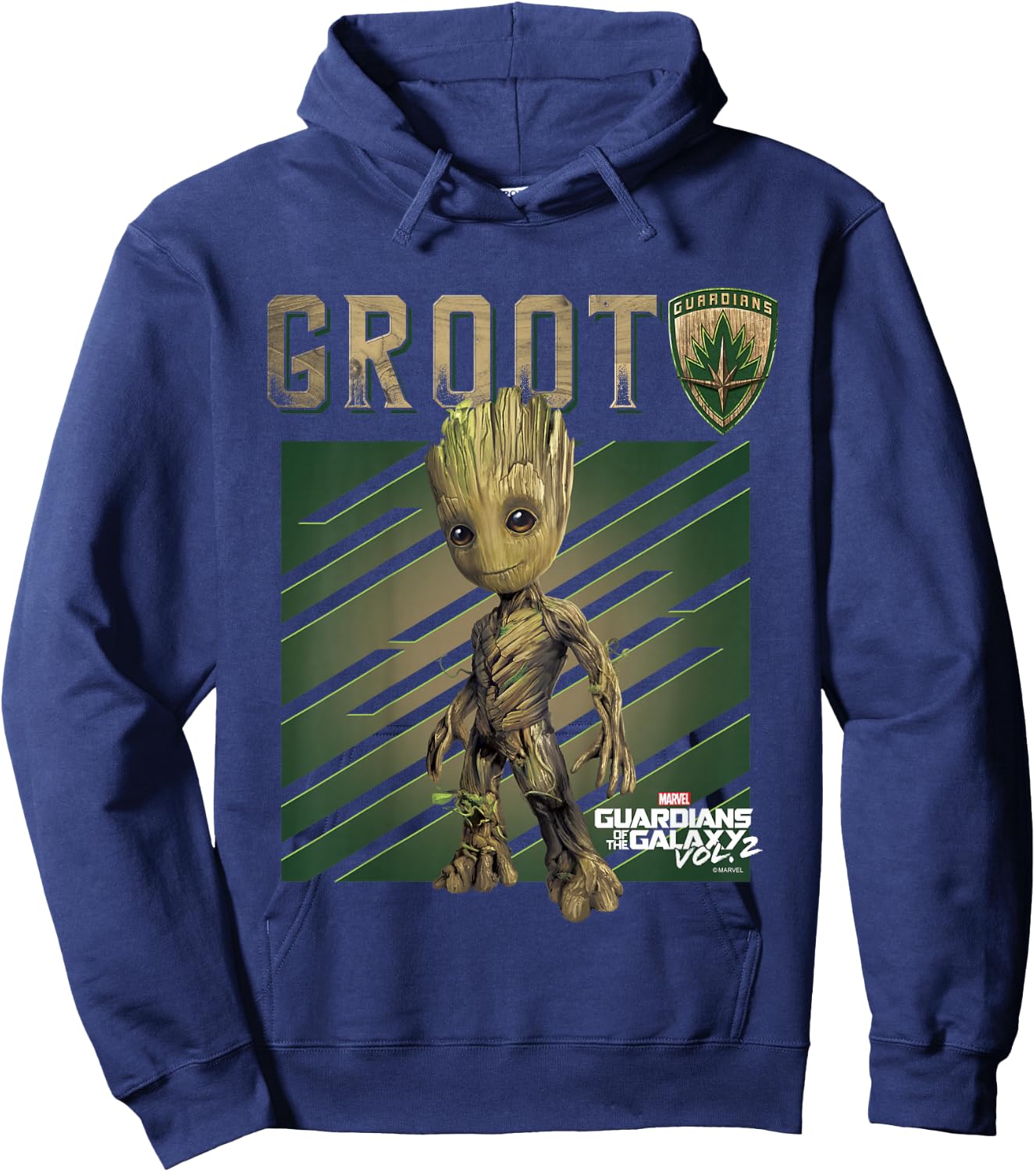 Kids Marvel Guardians Vol. 2 Baby Groot Shield Kids Hoodie - Hoodie | Navy