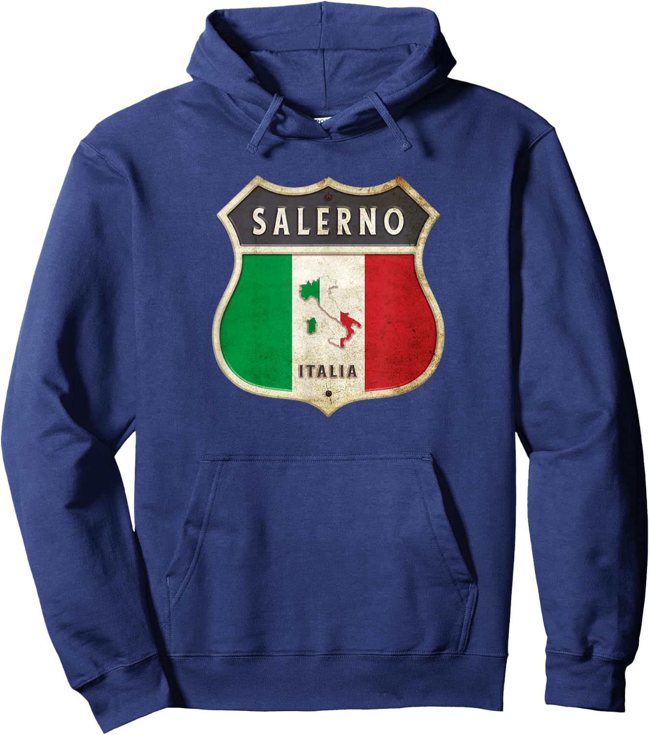 Salerno Italy coat of arms flags city Hoodie - Hoodie | Navy