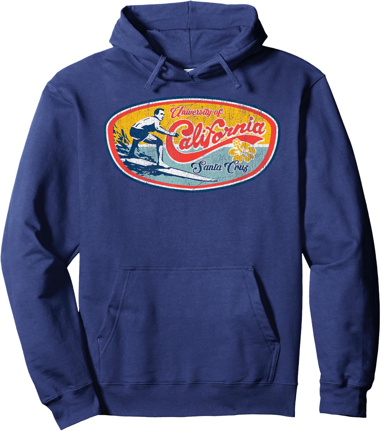 Vintage Retro Surf Style UC Santa Cruz Hoodie - Hoodie | Navy
