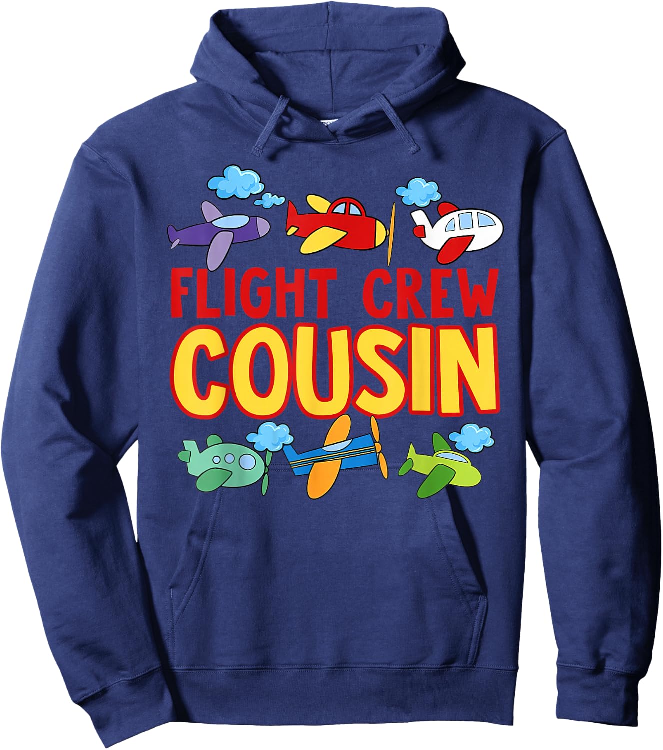 Flight Crew Cousin Airplane Shirt Cousin of The Birthday Boy Hoodie - Hoodie | Navy