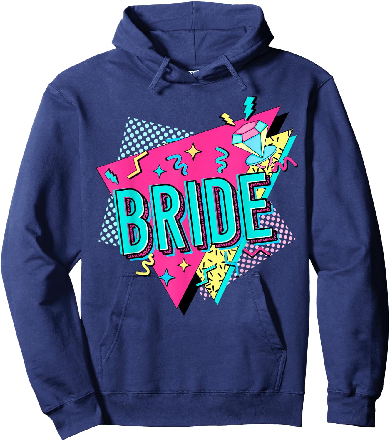 90s Bride Retro Bride of the 90s Bachelorette Party Hoodie - Hoodie | Navy