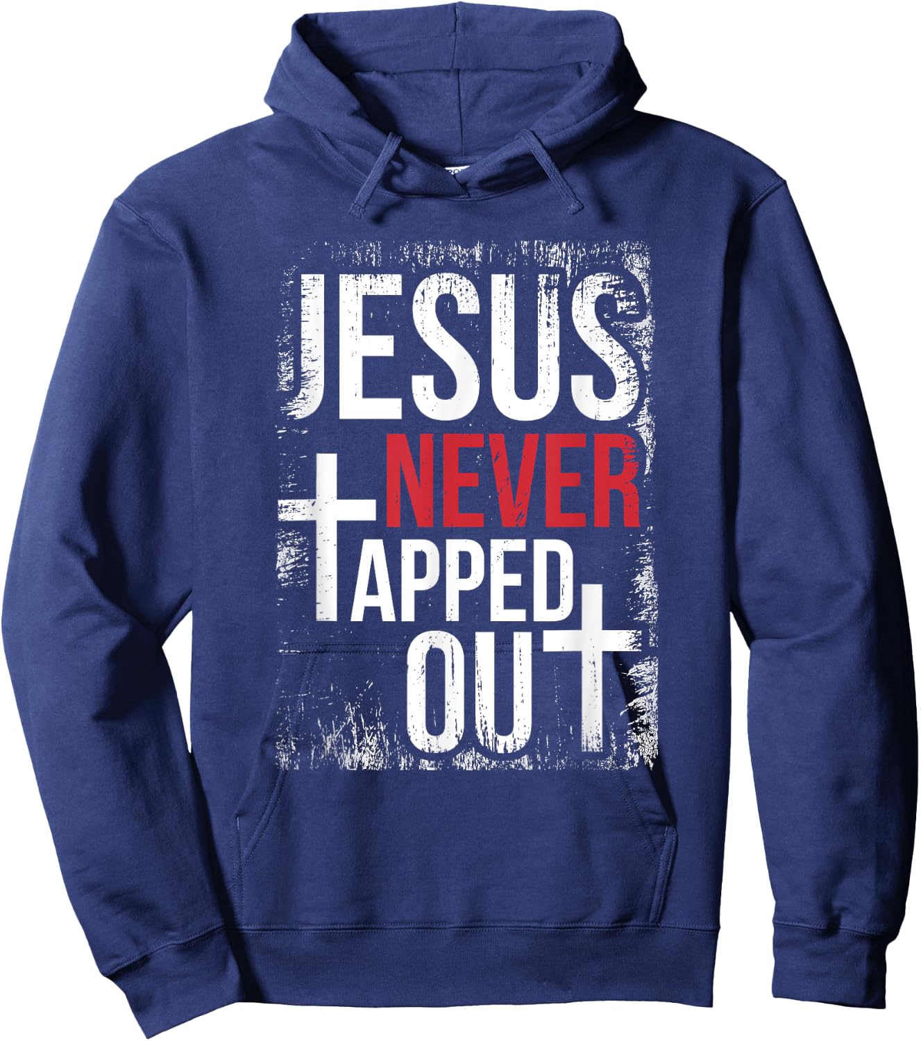 Jesus Never Tapped Out Christian Wrestling Faith Christian Hoodie - Hoodie | Navy