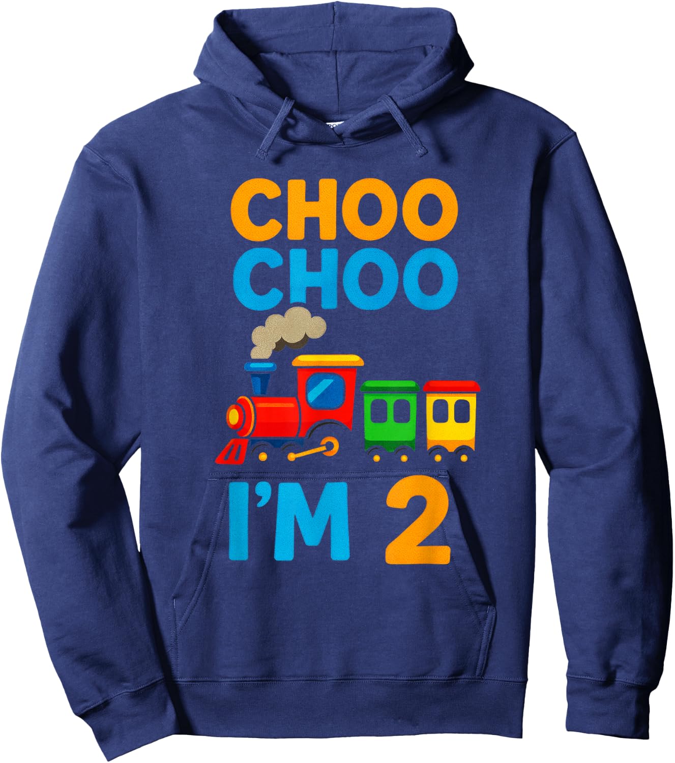 Choo Choo I'm 2 - Train Birthday Hoodie - Hoodie | Navy