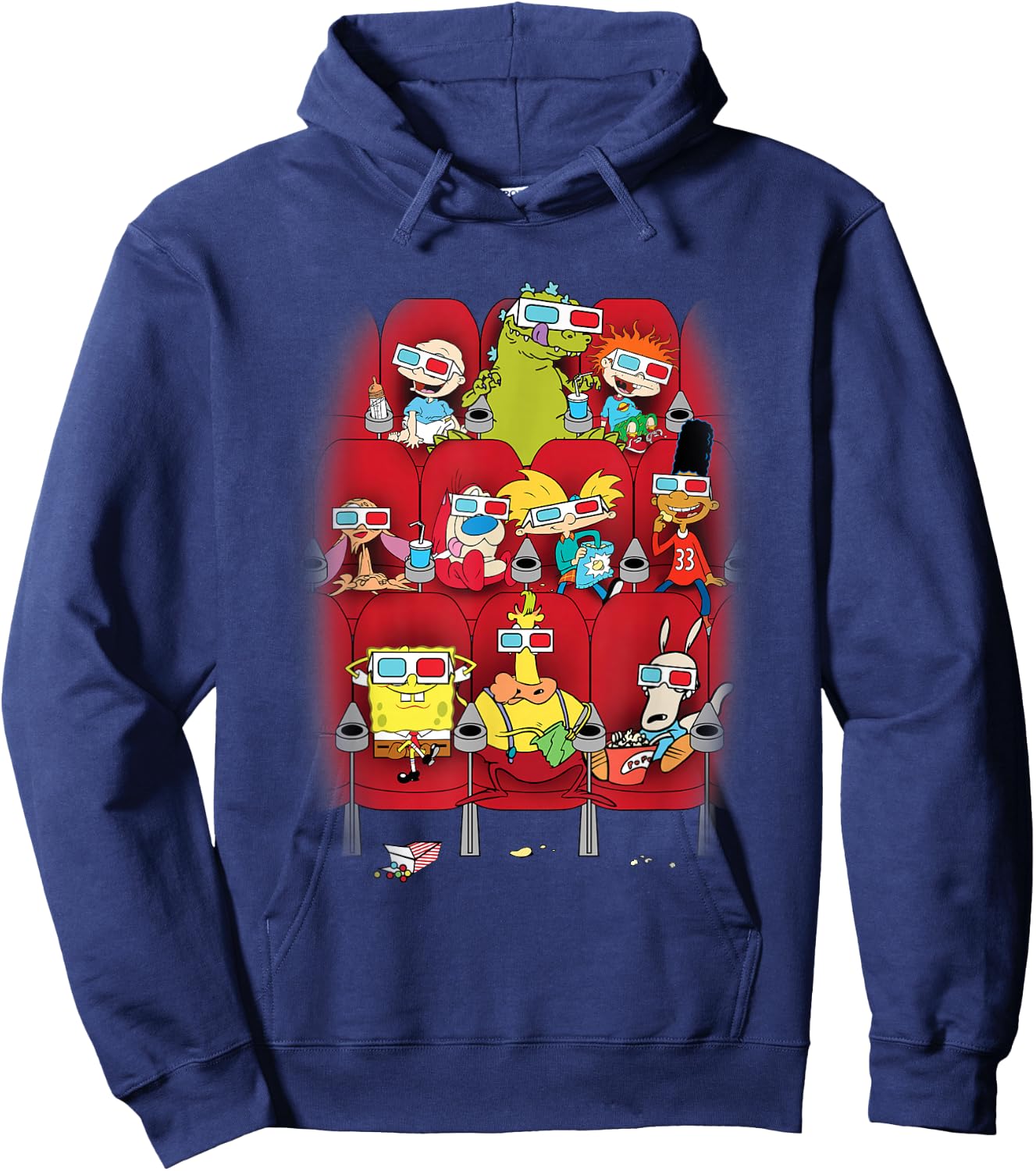 Nick Rewind 90's Nick Characters in Movie Theater Hoodie - Hoodie | Navy