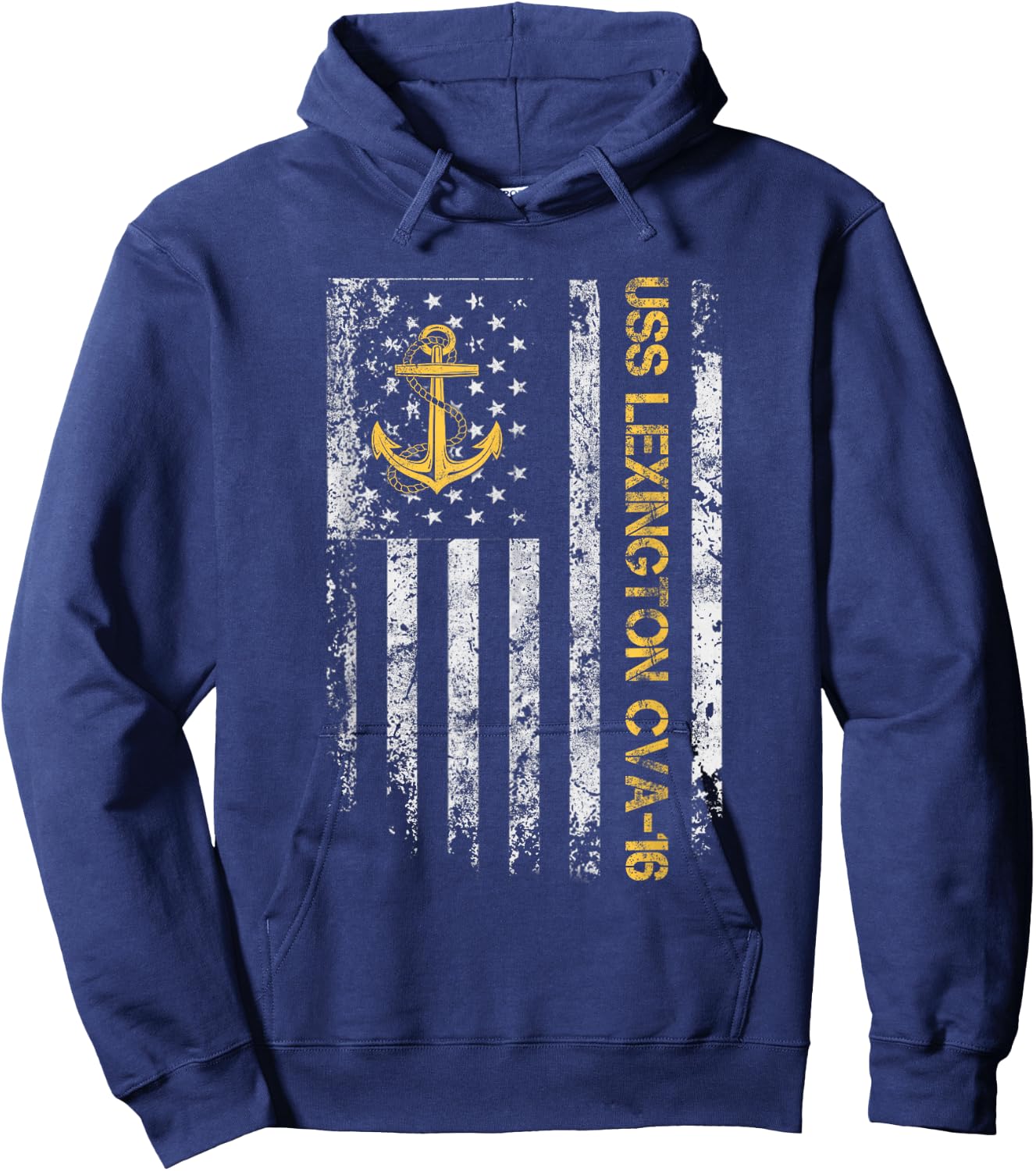 USS Lexington CVA-16 Aircraft Carrier American Flag Veteran Hoodie - Hoodie | Navy