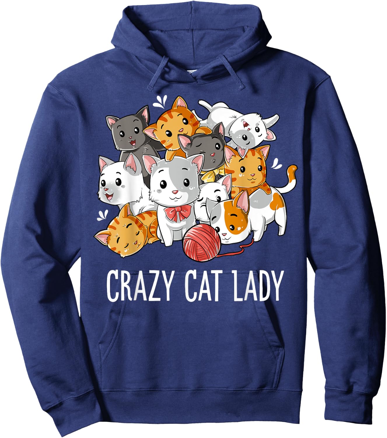Crazy Cat Lady Funny Girls Women Kitty Kitten Animal Lover Hoodie - Hoodie | Navy