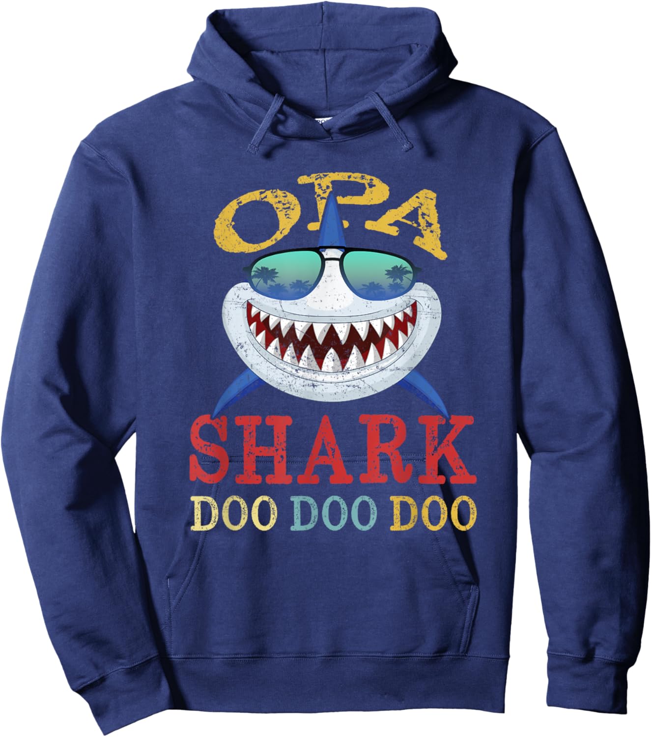 FAMILY 365 Opa Shark Father's Day Men Gift Hoodie - Hoodie | Navy