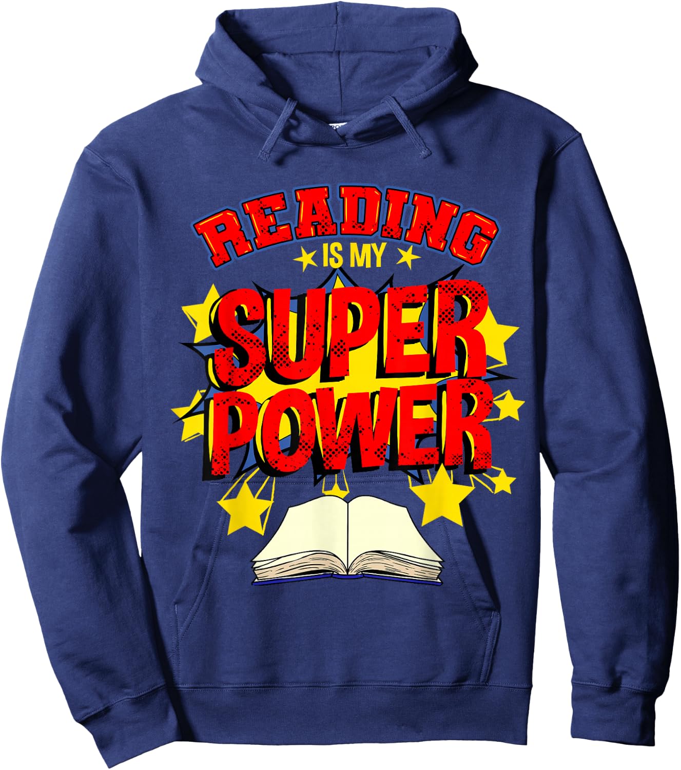 Reading Is My Superpower Comic Book Hoodie - Hoodie | Navy