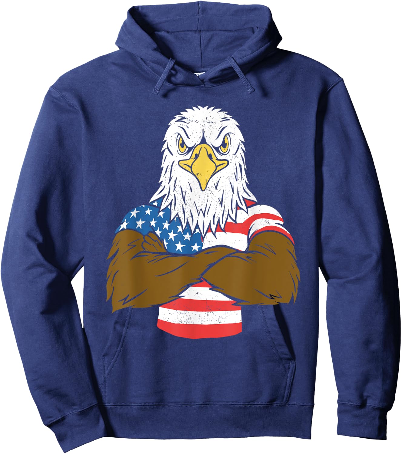 Patriotic Bald Eagle - USA American Flag 4th of July Fourth Hoodie - Hoodie | Navy