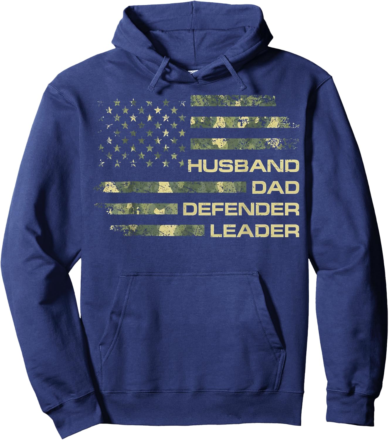 Husband Dad Defender Leader Great Fathers Day Daddy Hoodie - Hoodie | Navy