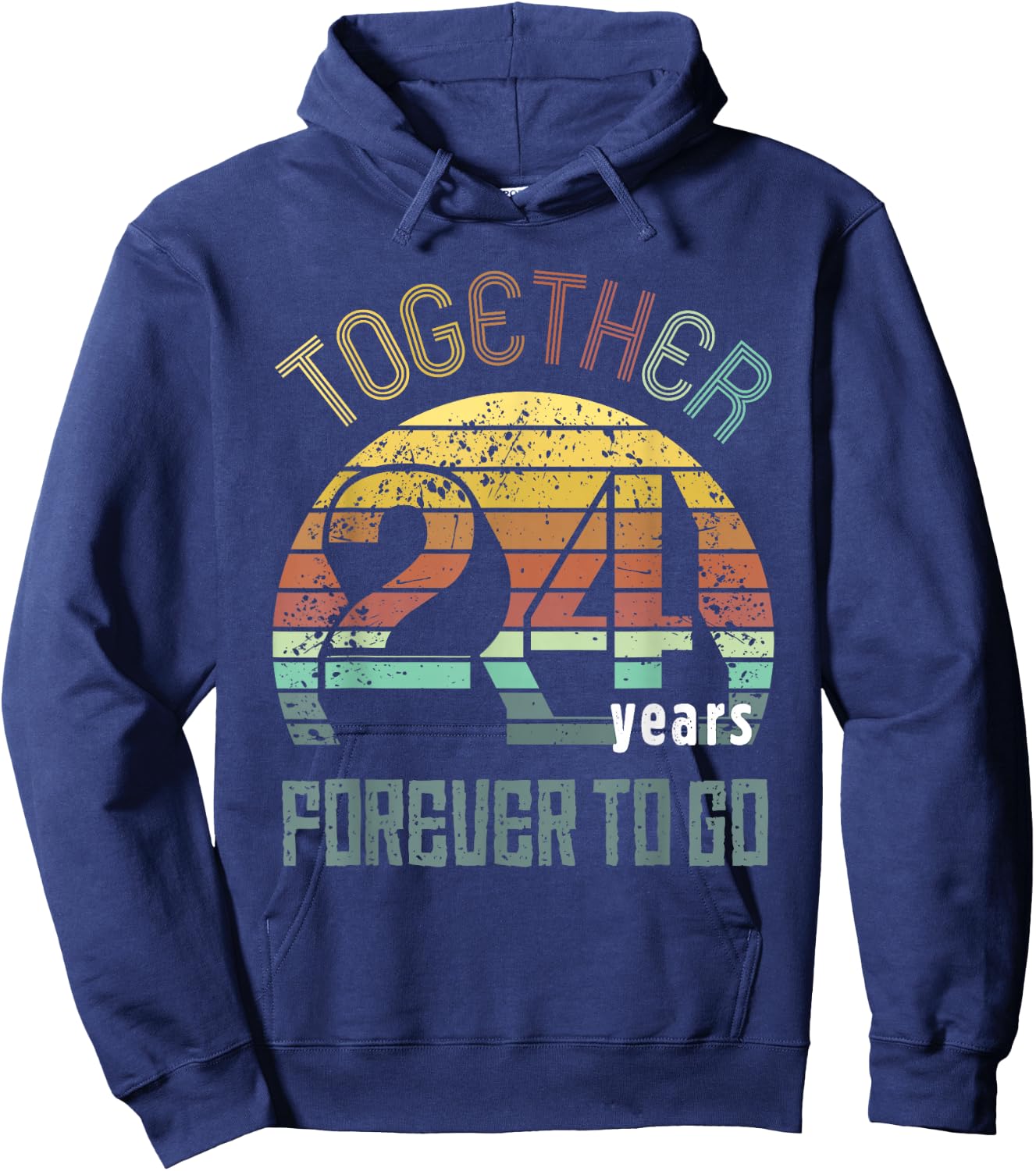 24 Wedding Anniversary for Couple Best 24th Year of Marriage Hoodie - Hoodie | Navy