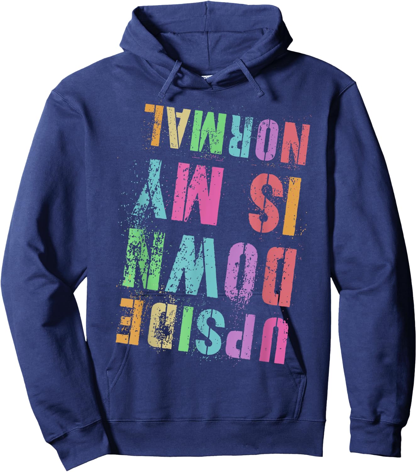 Vintage UPSIDE DOWN IS MY NORMAL Gymnastics Tumbling Tumble Hoodie - Hoodie | Navy