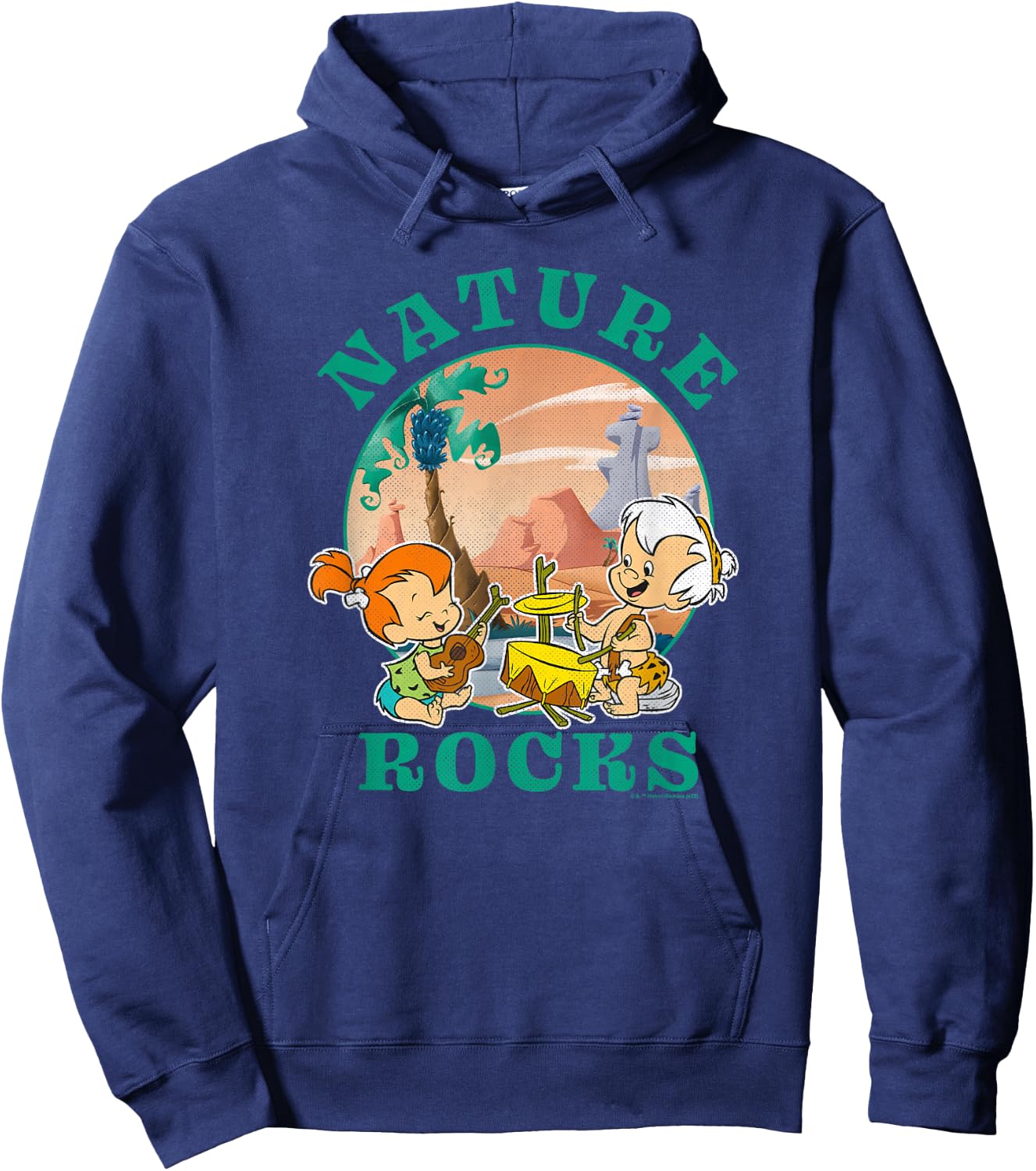 The Flintstones Pebbles & Bamm Bamm Nature Rocks Hoodie - Hoodie | Navy