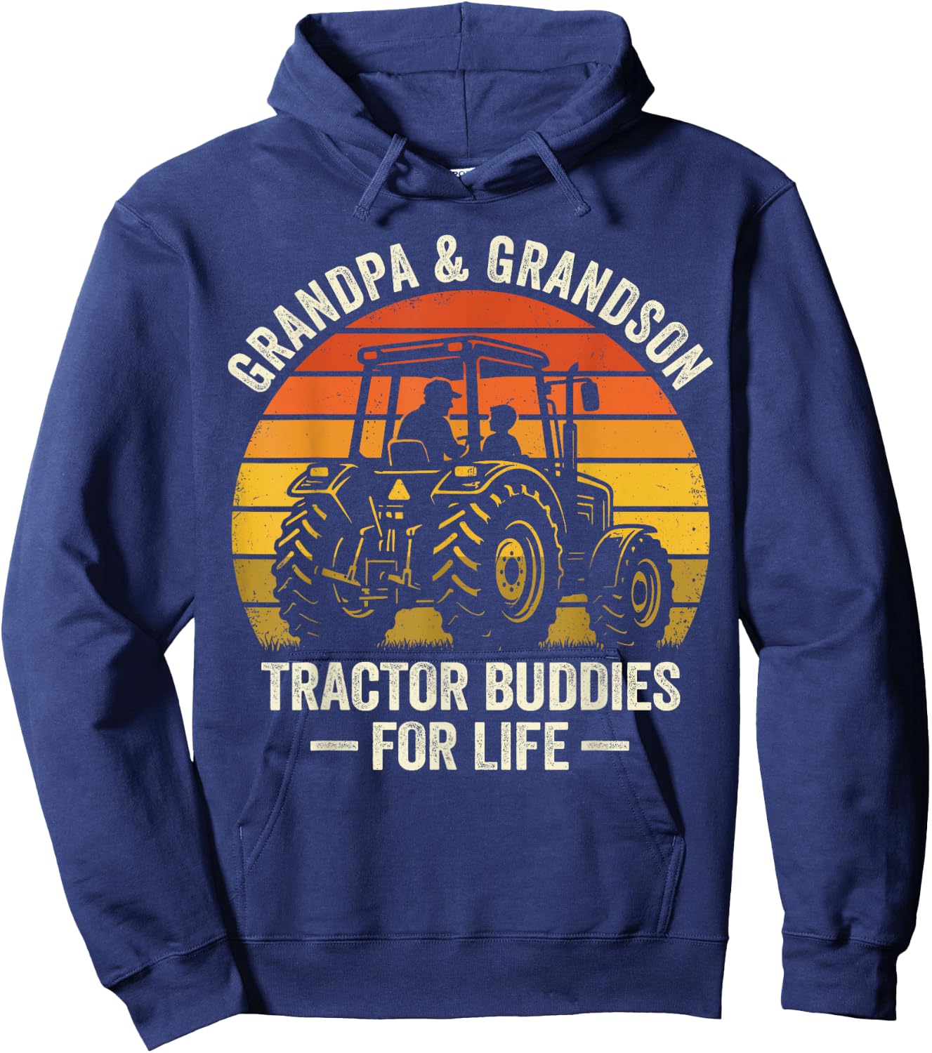 Grandpa and Grandson Tractor Buddies for Life Hoodie - Hoodie | Navy