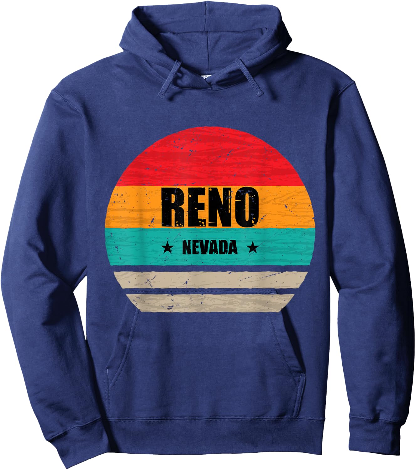 Reno Nevada Retro Vintage Sunset US State Reno Hoodie - Hoodie | Navy
