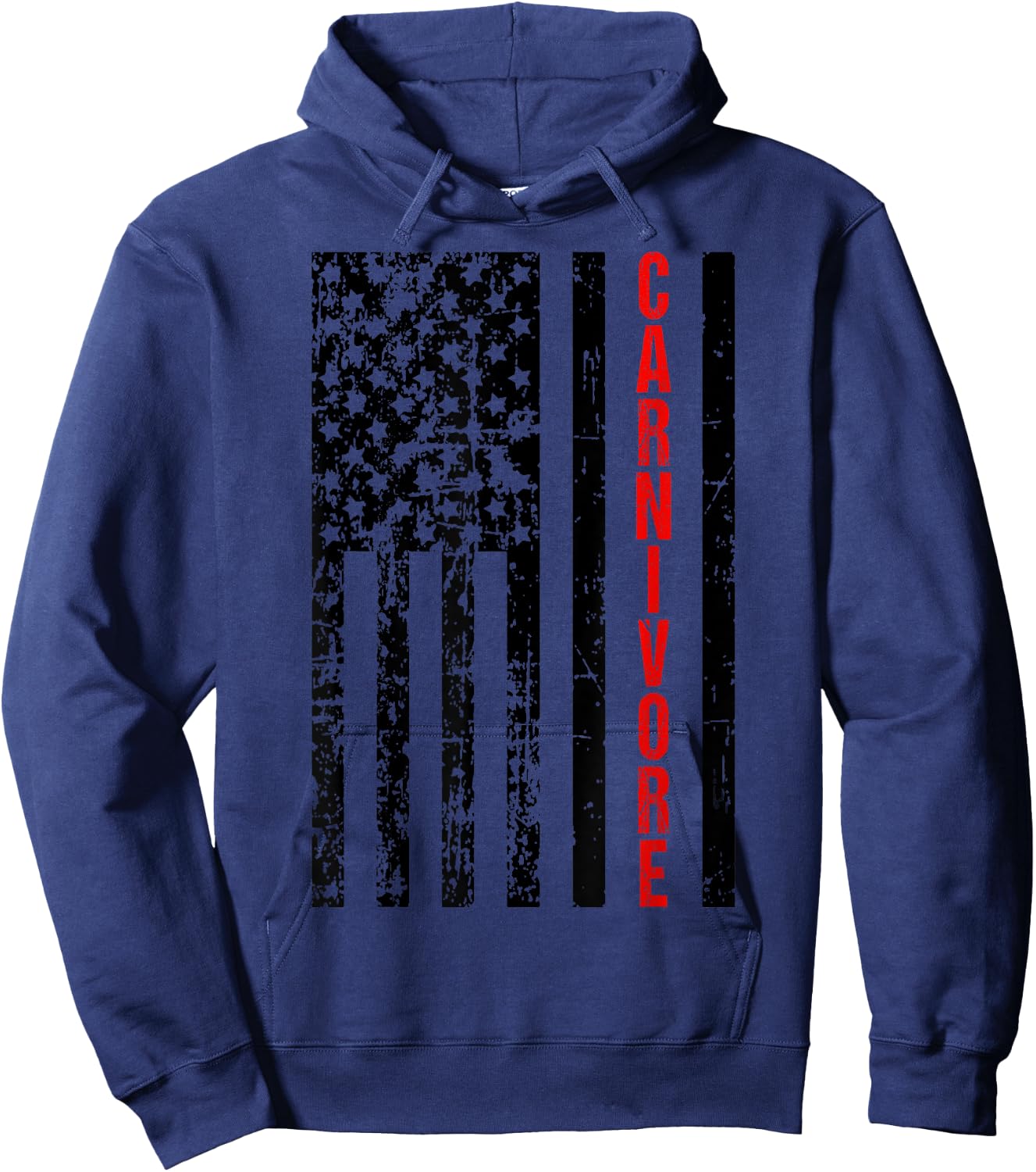American Flag Carnivore Diet Meat Eater Hoodie - Hoodie | Navy