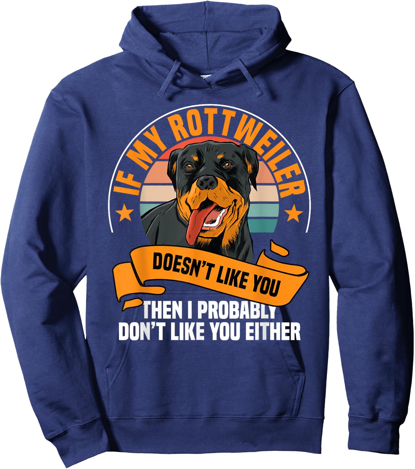 Rottweiler Dog Owner Breeders Fur Parent Pet Lover Hoodie - Hoodie | Navy