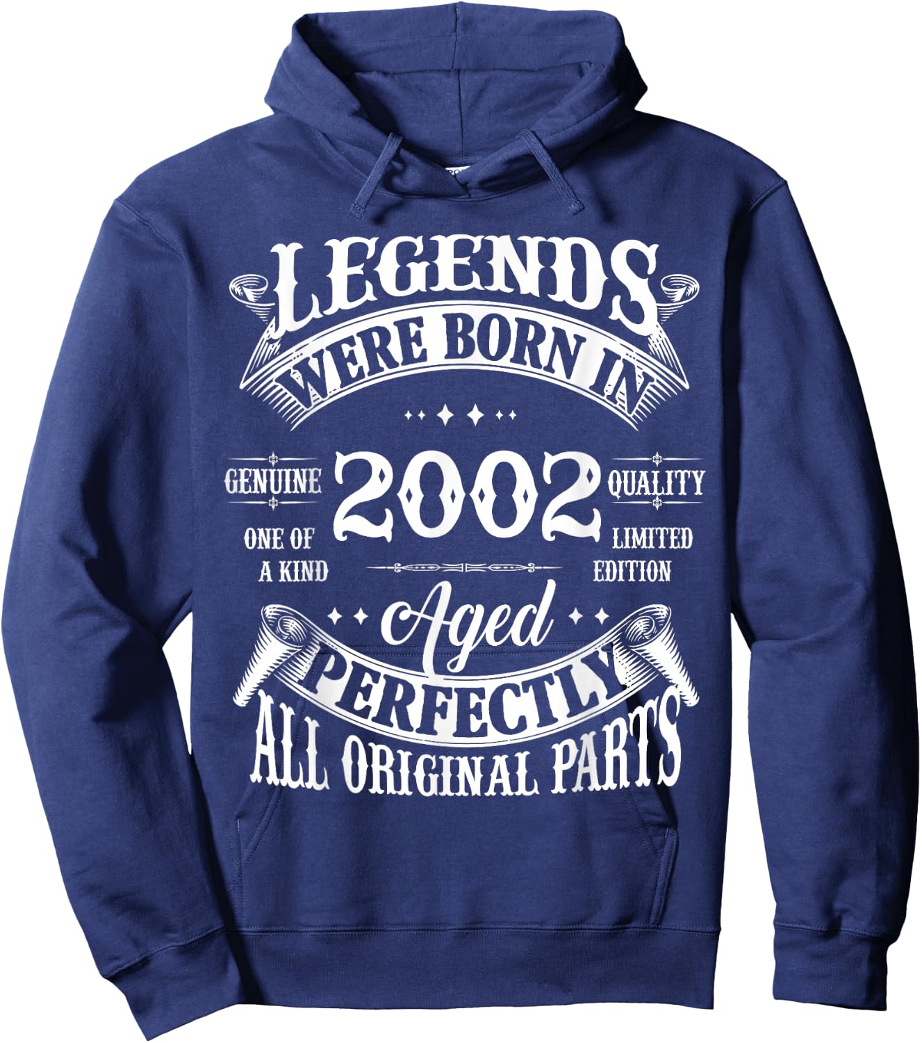 23rd Birthday Vintage Legends Born in 2002 23 Years Old Hoodie - Hoodie | Navy