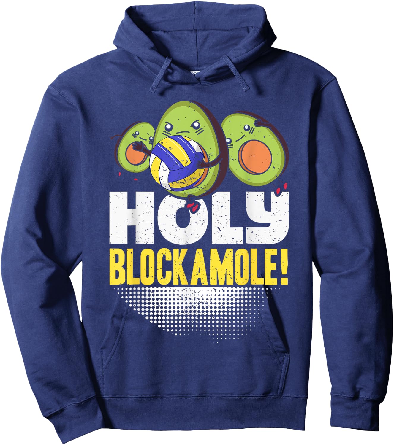 Holy Blockamole Volleyball Match Block Avocado Women Hoodie - Hoodie | Navy