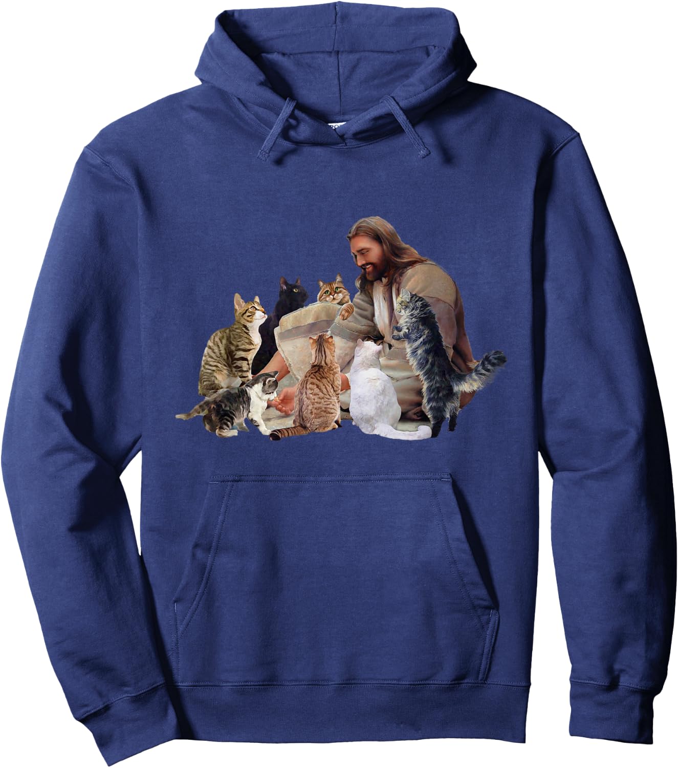 Jesus Hugs Cats Funny Cats Hoodie - Hoodie | Navy