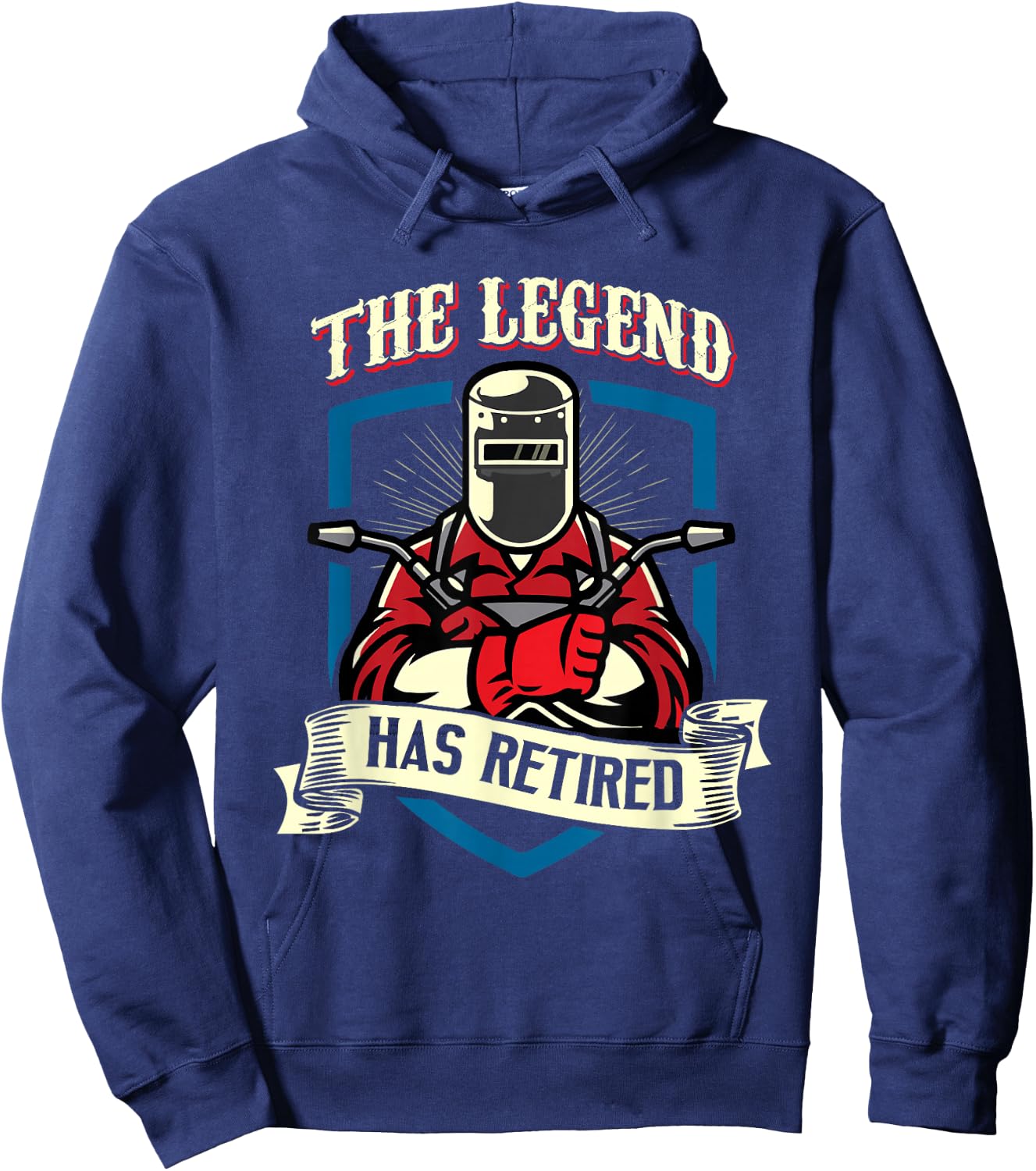 The Legend Has Retired Welder Retirement Gift Hoodie - Hoodie | Navy