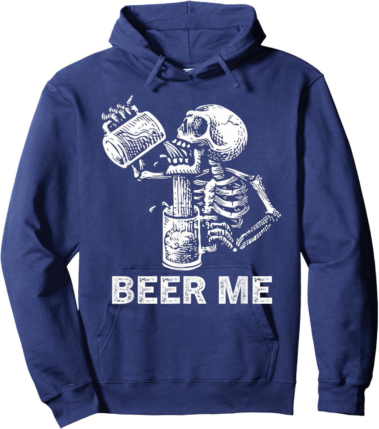 Beer Me Skeleton Scary Spooky Drinking Men Party Gift Hoodie - Hoodie | Navy