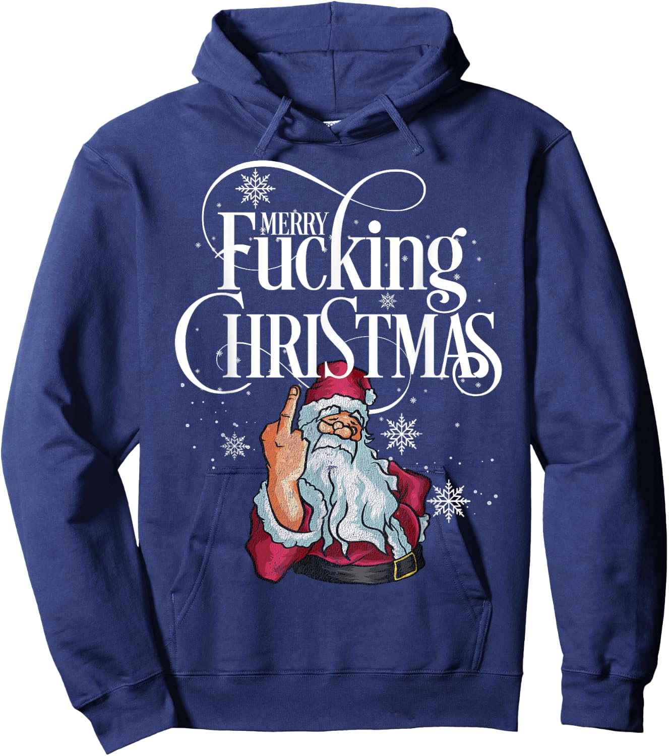 Funny Christmas Shirt Men Women Merry Fucking Christmas Hoodie - Hoodie | Navy