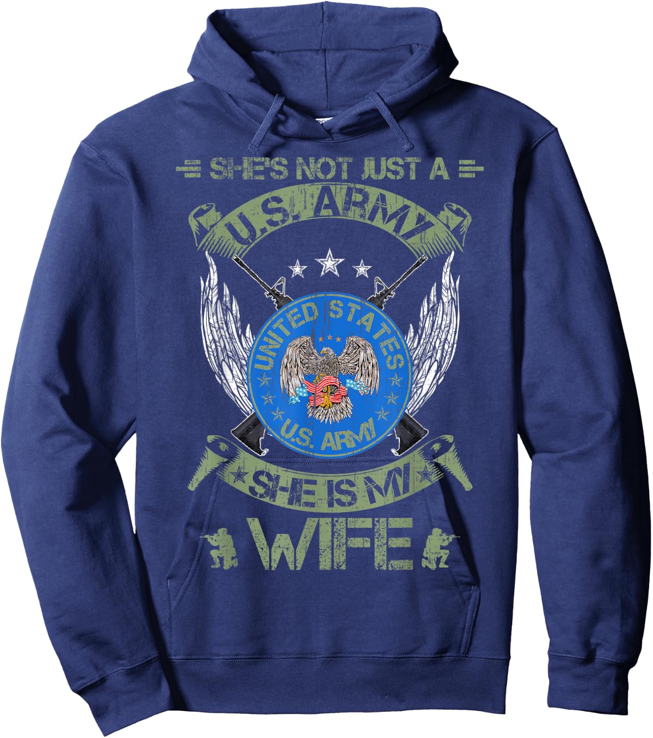 She's Not Just An US Army Veteran, She Is My Wife Hoodie - Hoodie | Navy