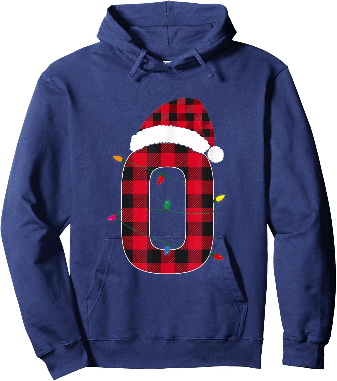 Awesome Letter O Initial Name Buffalo Plaid Christmas Hoodie - Hoodie | Navy