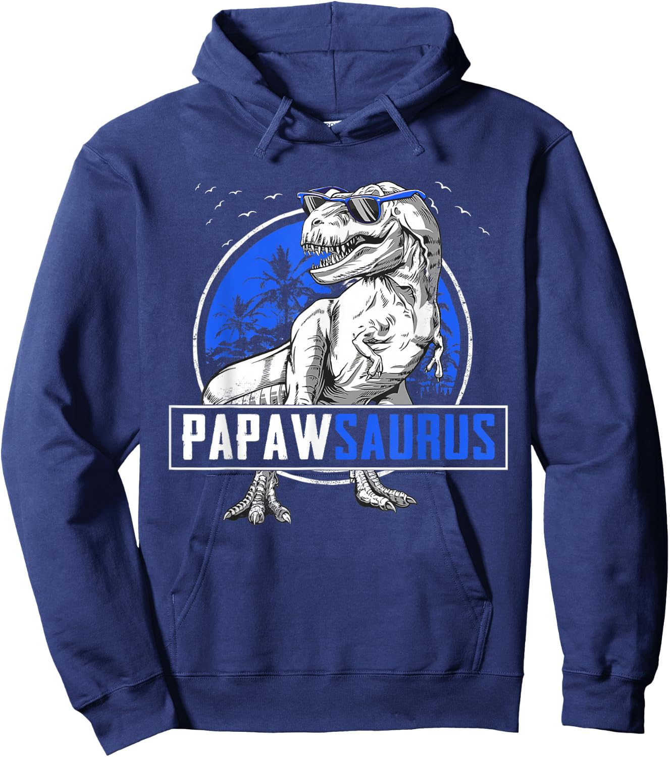 Papawsaurus T-Rex Papaw Saurus Dinosaur Family Matching Hoodie - Hoodie | Navy