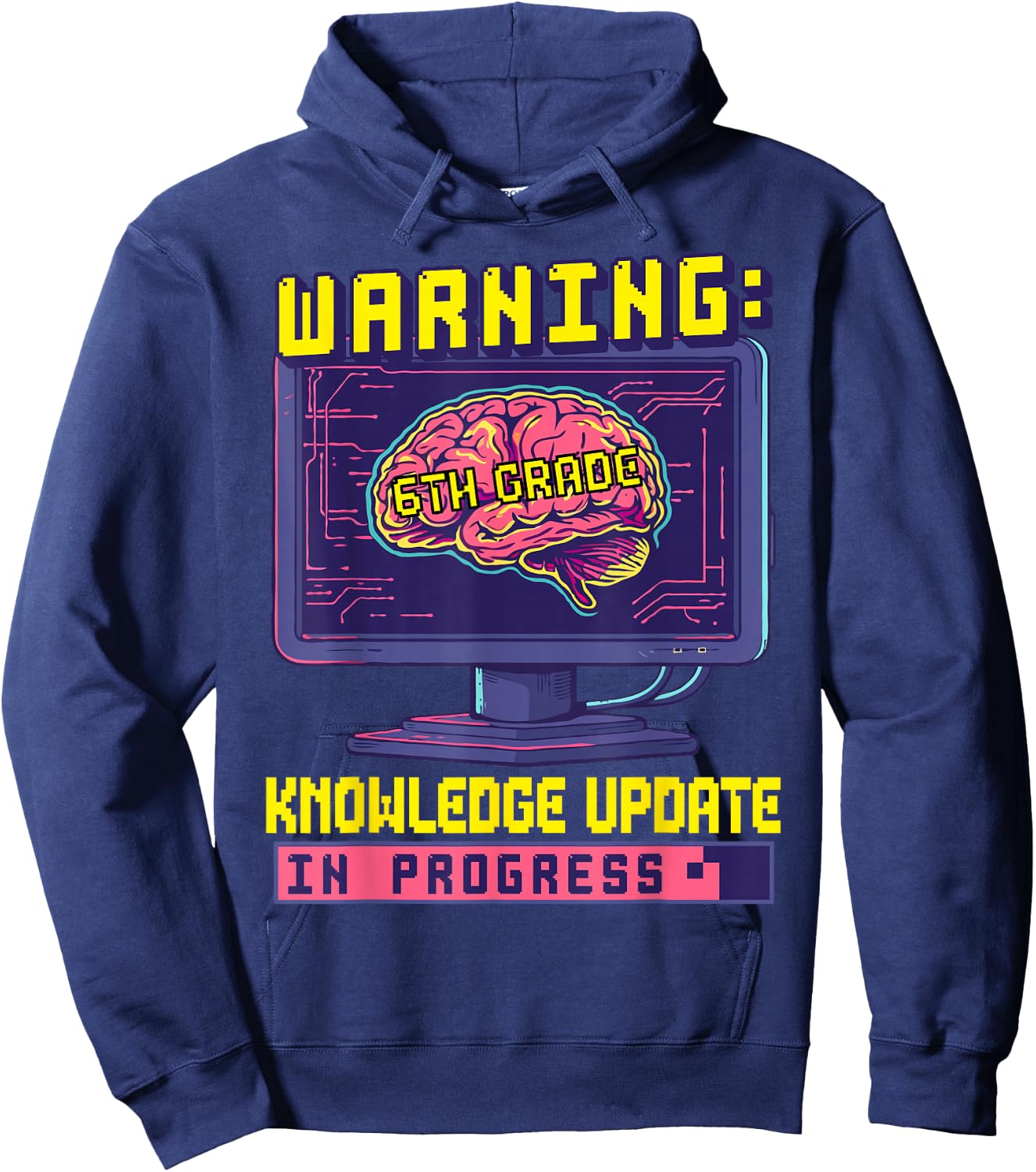 6th Grade Back To School Sixth Grade Smart Boys Computer Hoodie - Hoodie | Navy