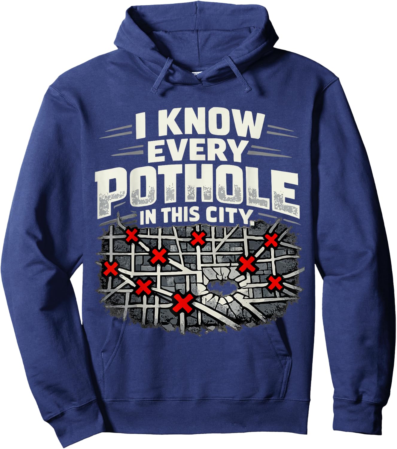 I Know Every Pothole Ambulance Driver Humor Hoodie - Hoodie | Navy