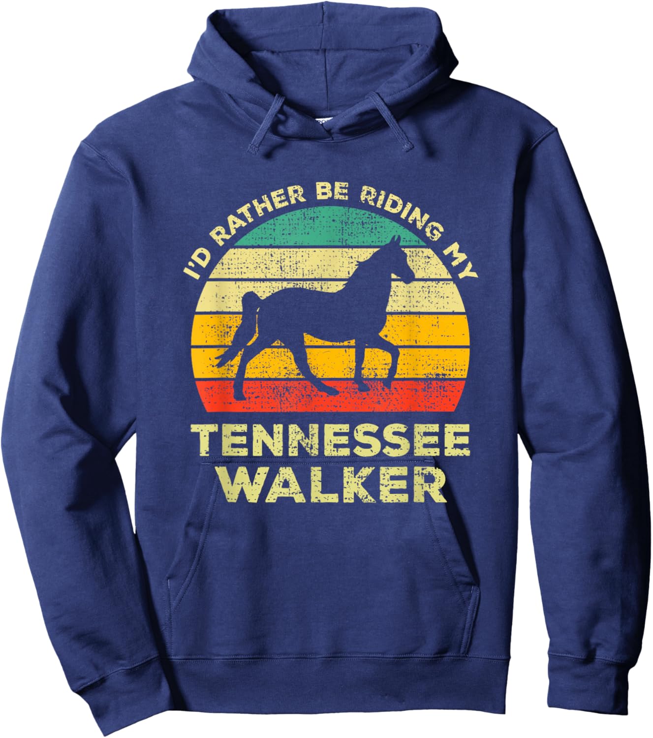 I'd Rather Be With My Tennessee Walking Horse Vintage Gift Hoodie - Hoodie | Navy