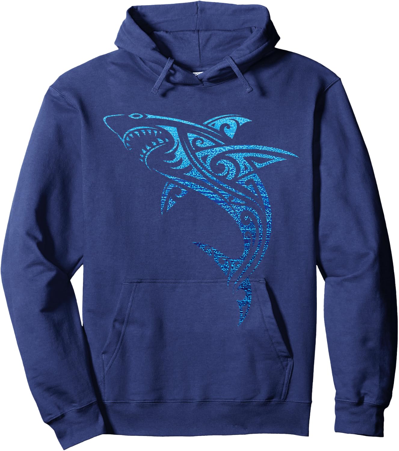 Artistic Tribal Shark Hawaiian Polynesian Tattoo Vacation Hoodie - Hoodie | Navy