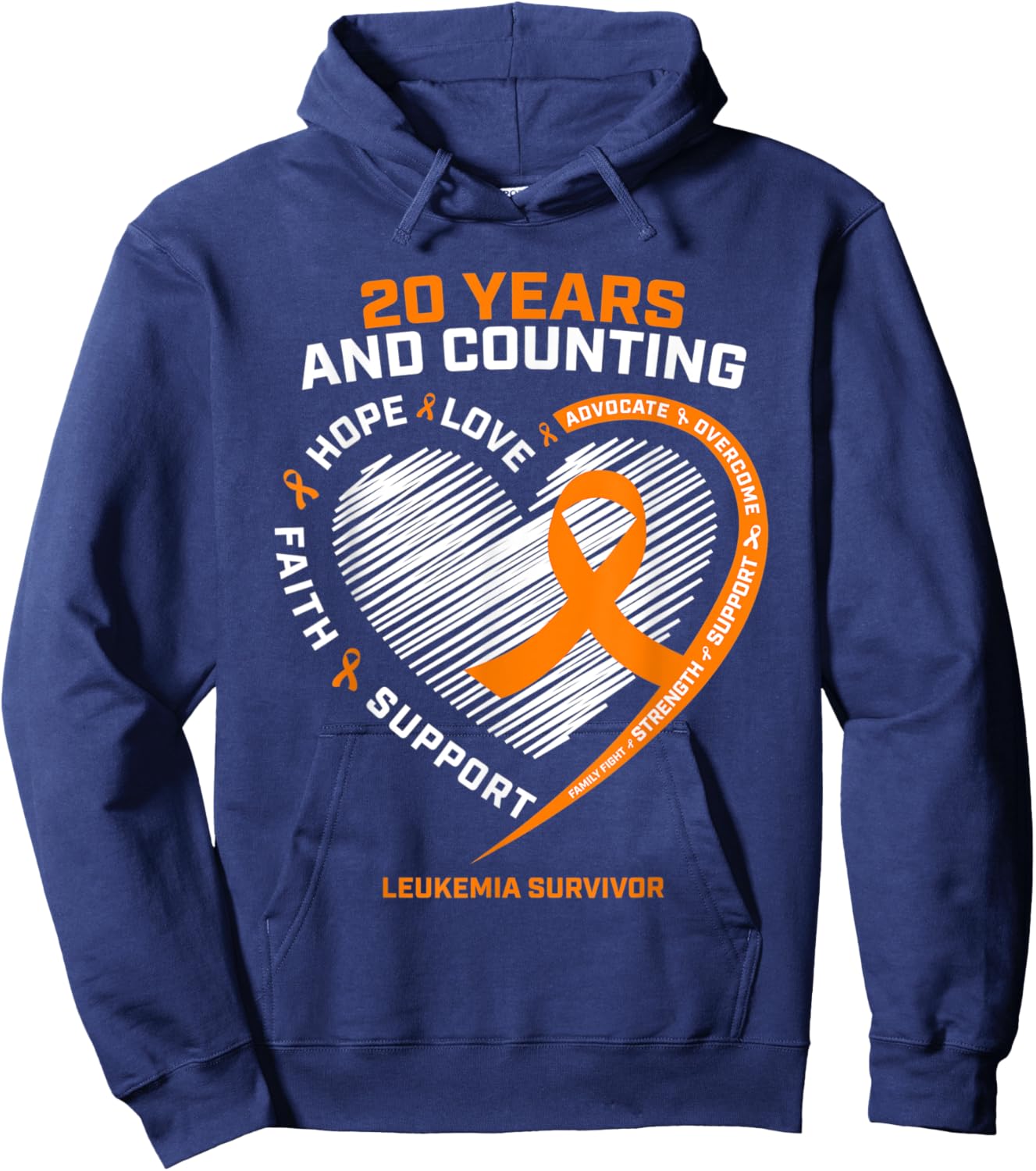 20 Years Cancer Free Products Men Women Leukemia Survivor Hoodie - Hoodie | Navy