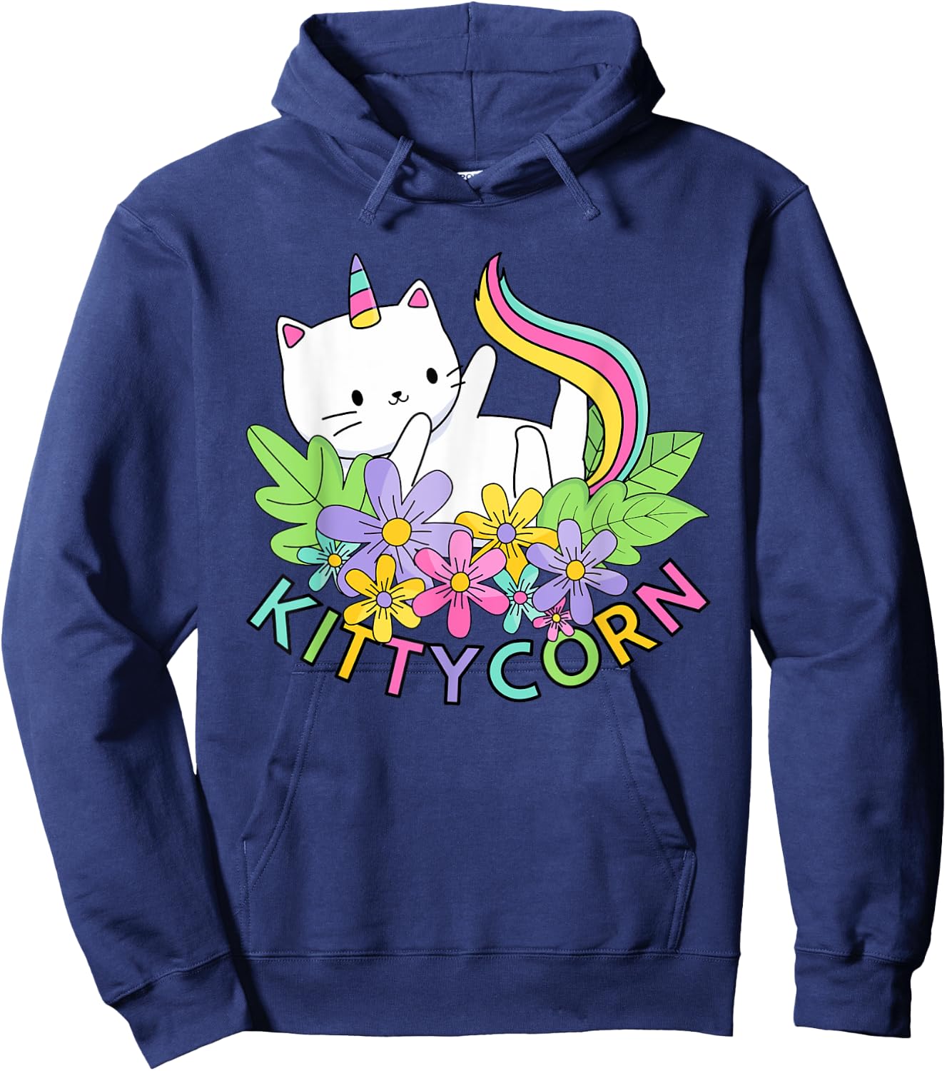 Rainbow Unicorn Cat Kittycorn Hoodie - Hoodie | Navy