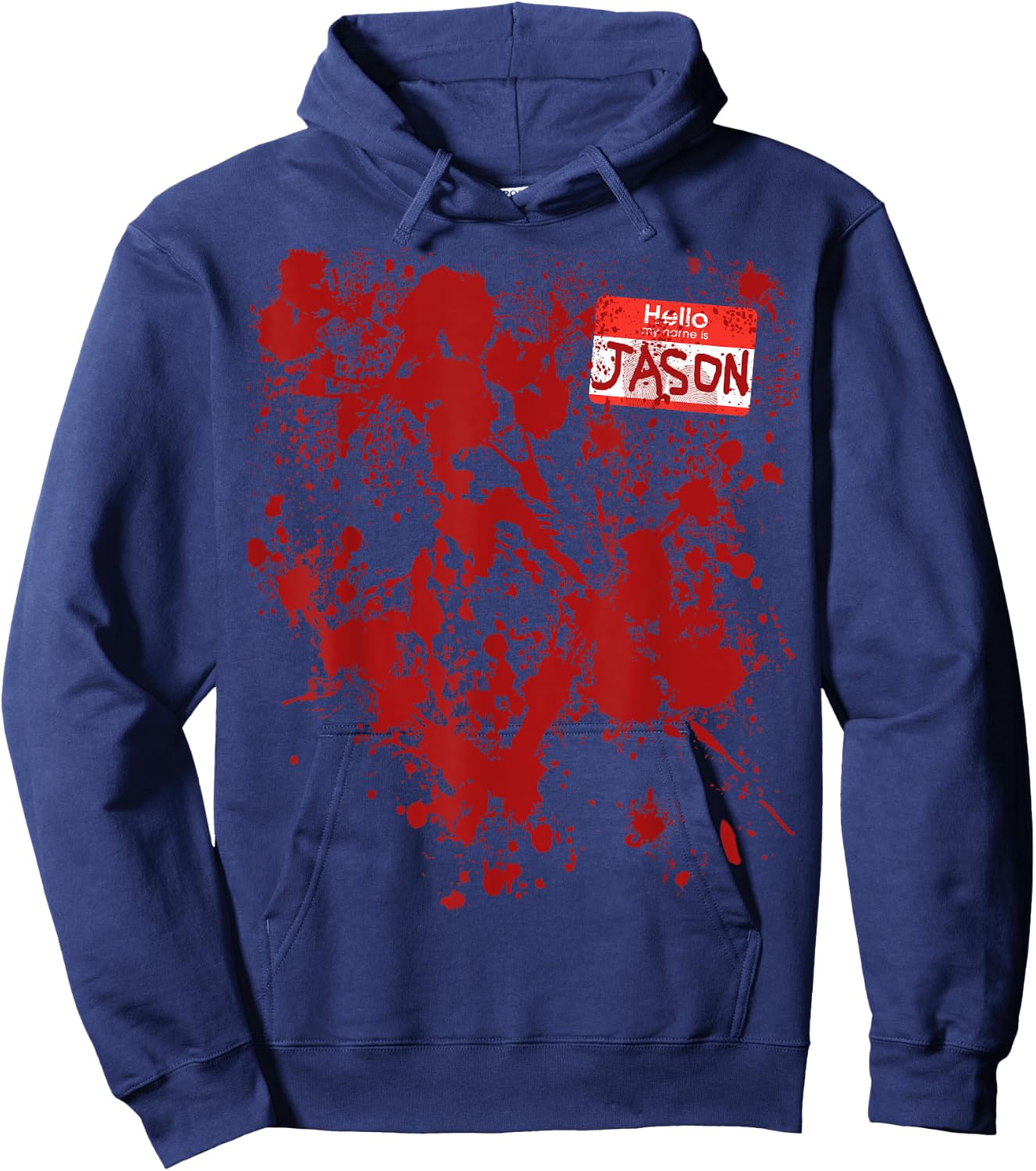 Hello My Name Is Jason Bloody Funny Halloween Costume Hoodie - Hoodie | Navy