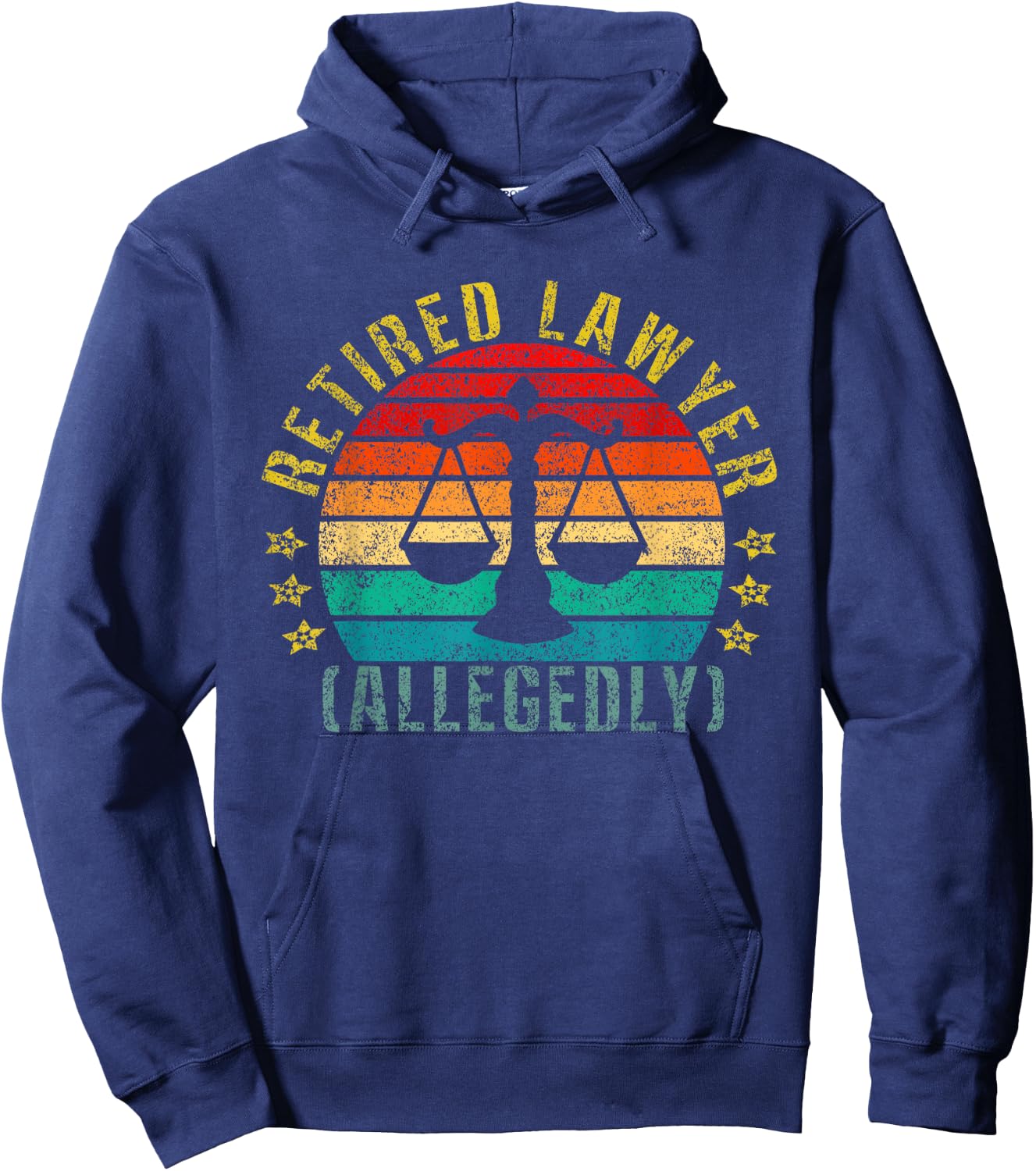 Retired Lawyer Allegedly Funny Retro Hoodie - Hoodie | Navy