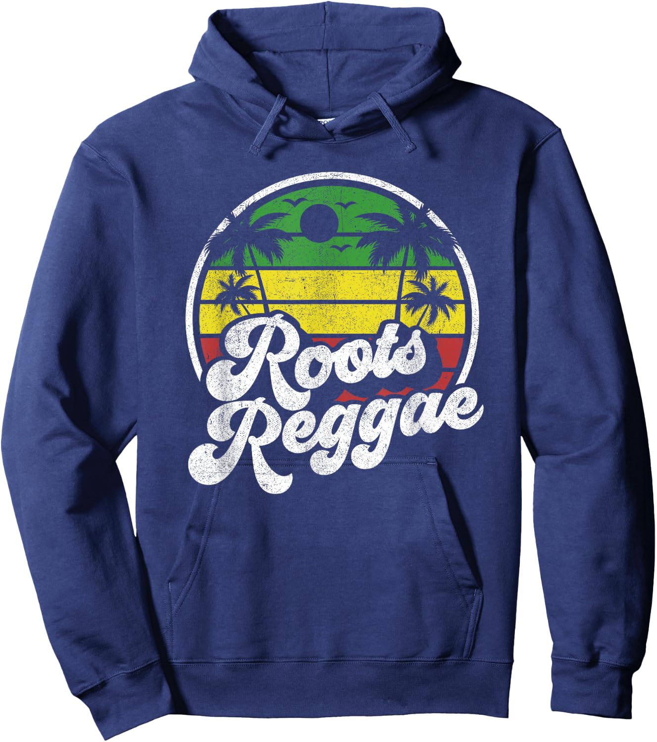 Roots Reggae Vintage Jamaica Rasta Jamaican Music Retro Gift Hoodie - Hoodie | Navy