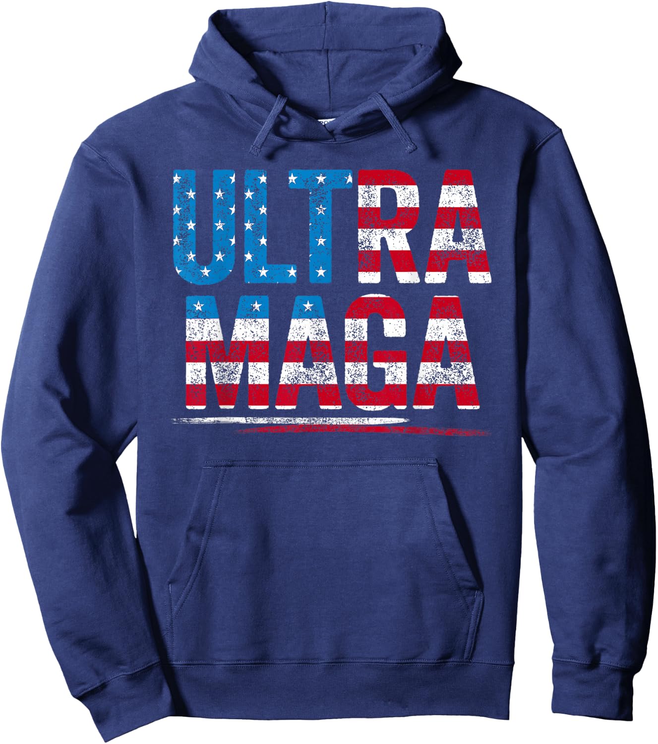 Trump Shirt Ultra Mega US Flag American Flag Shirt Trump Hoodie - Hoodie | Navy