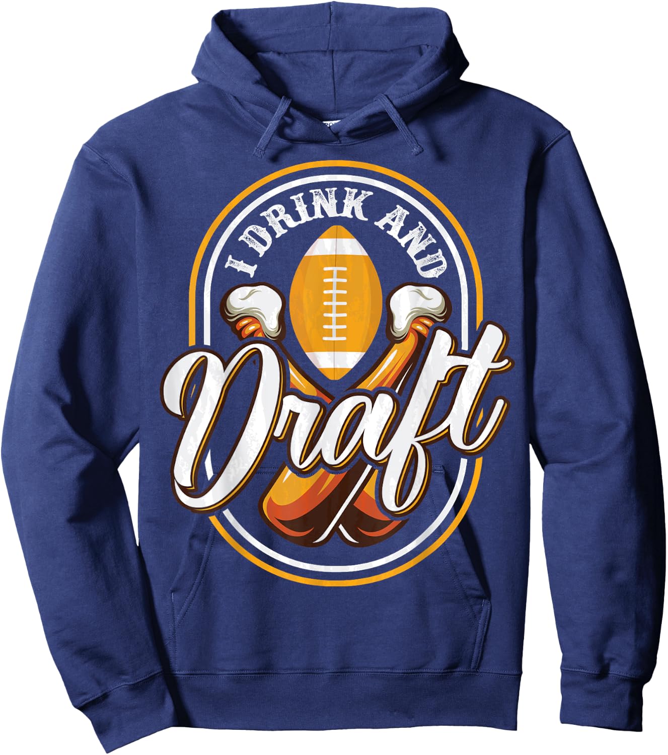 Funny Fantasy Football Trophy Draft Shirt Beer and Draft Hoodie - Hoodie | Navy
