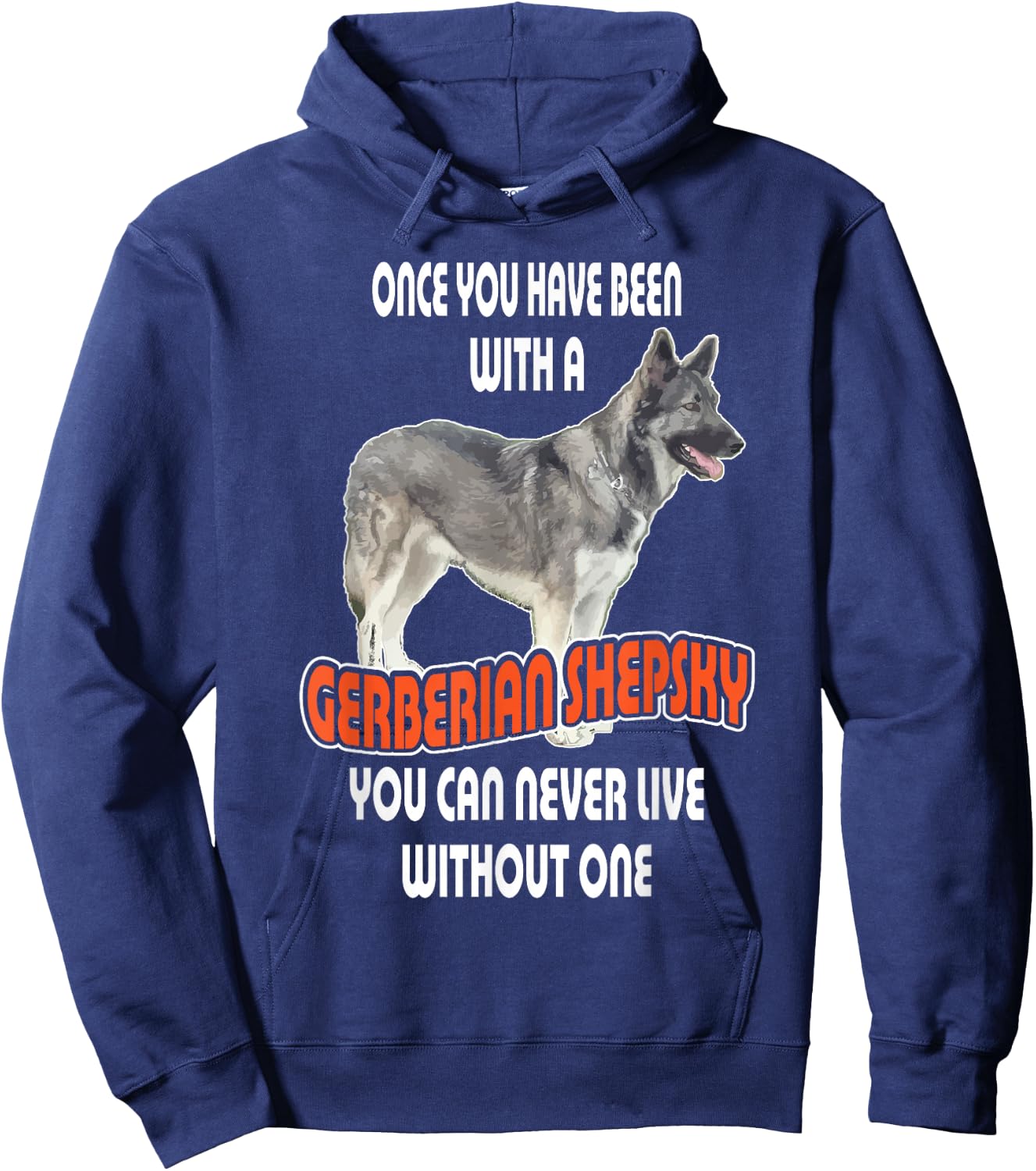 Gerberian Shepsky German Shepherd Siberian Husky Dog Hoodie - Hoodie | Navy