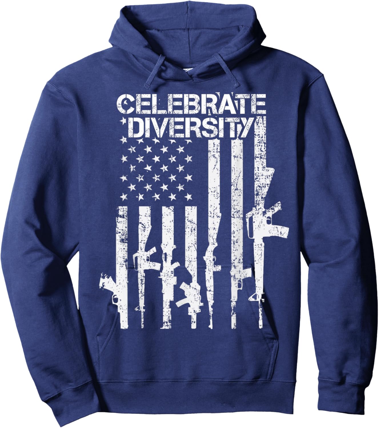Celebrate Diversity - Funny Guns USA Flag Pro Gun Rights Hoodie - Hoodie | Navy