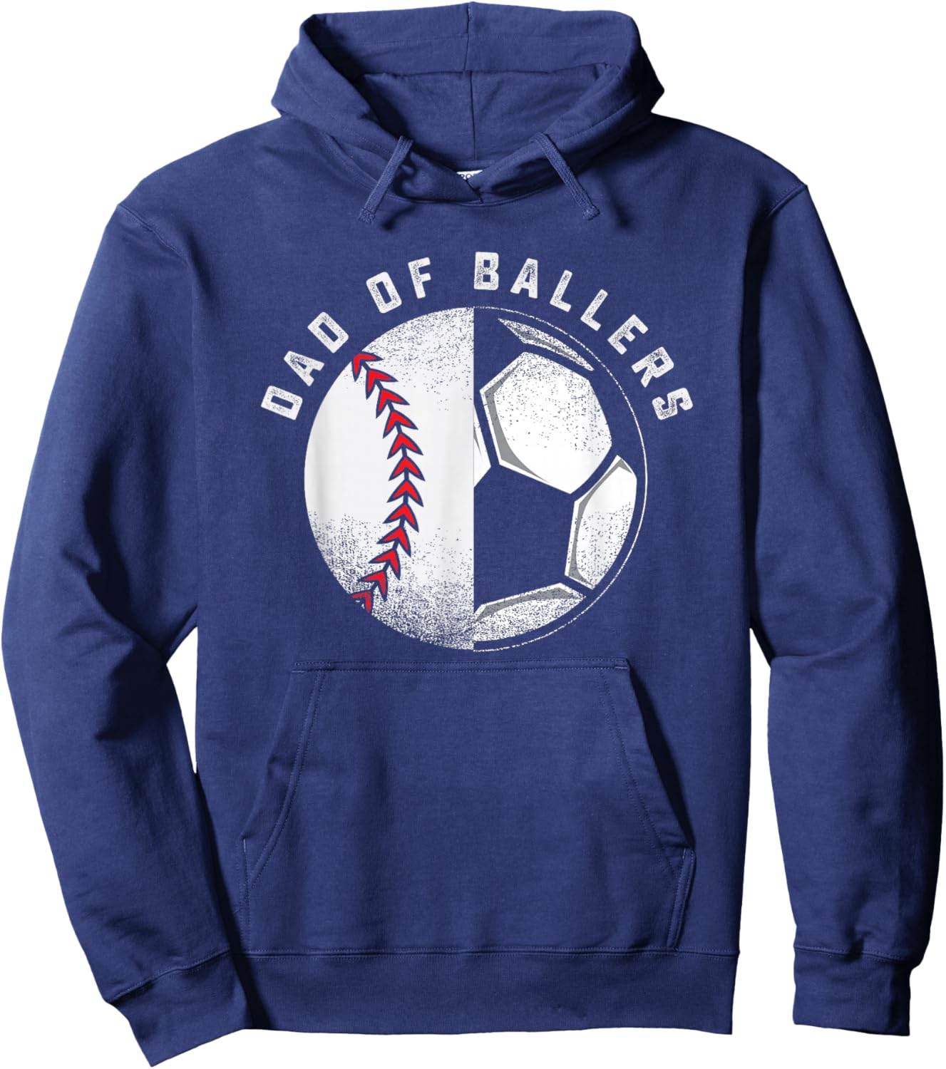 Dad of Ballers Father Son Soccer Baseball Player Coach Gift Hoodie - Hoodie | Navy