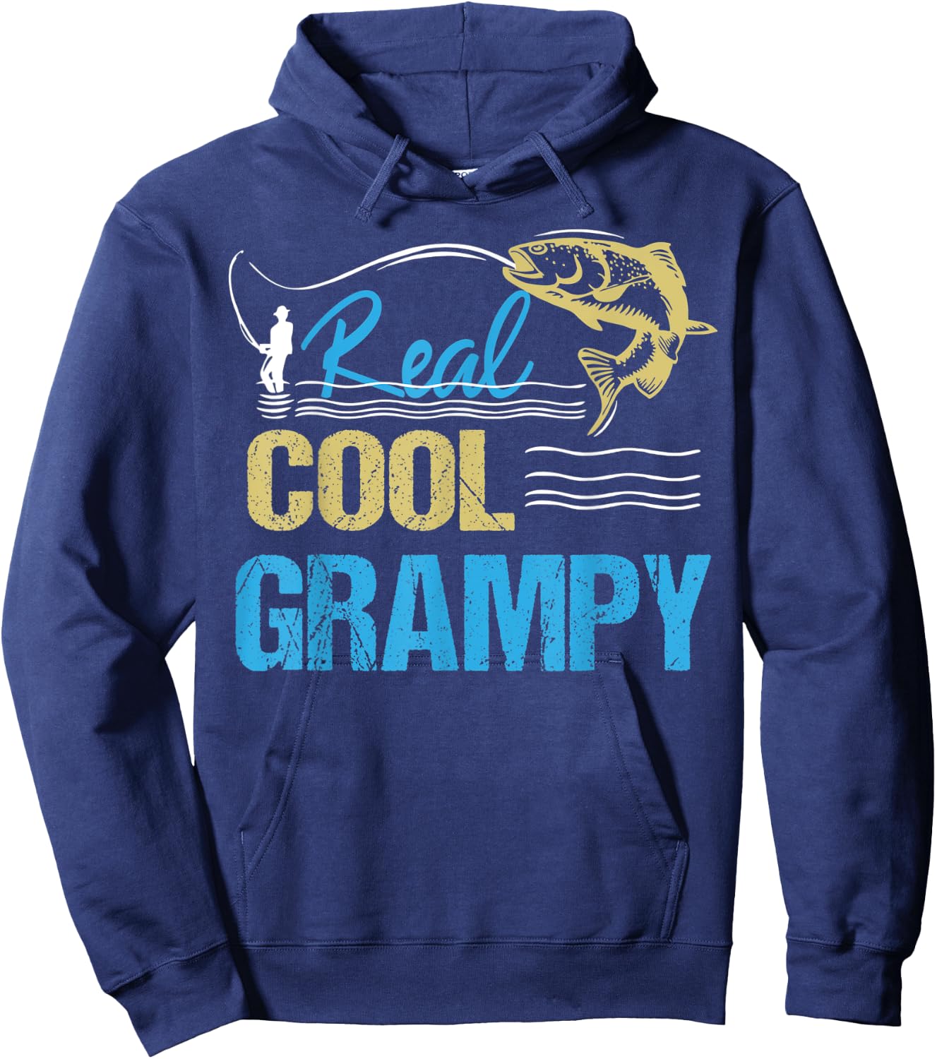Vintage Reel Cool Grampy Fishing Daddy Grandpa Fathers Day Hoodie - Hoodie | Navy